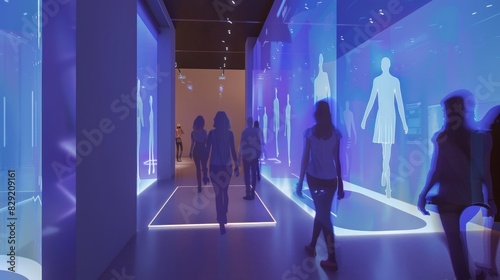 A motionsensing exhibit that tracks the flow of visitors throughout the museum and creates a dynamic visual representation of foot traffic.