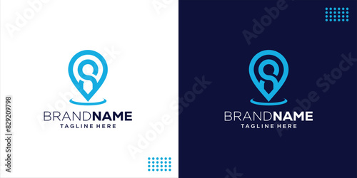Creative Letter S Logo with GPS Pointer Map Pin for Location Search Address Design, Design Inspiration, Illustration, Vector