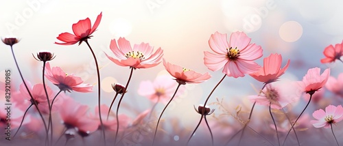 Soft focus nature background with flowers