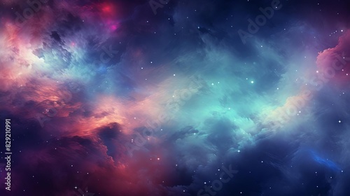 Space nebula background with vibrant color © rookielion