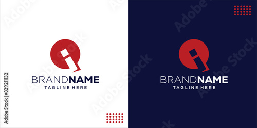 Creative QI IQ Letter Logo Abstract Monogram, Design Inspiration, Illustration, Vector