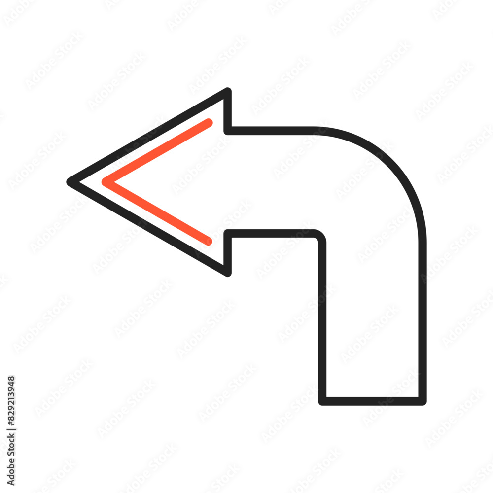 Turn Left Vector Icon Design

