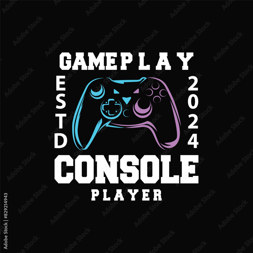 Game Console Logo, Gamer Design Gamepad Illustration Symbol Template