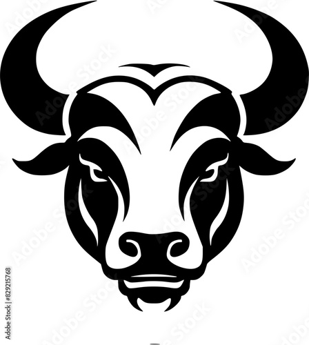 bull face for logo, emblem, sign, vector, tattoo, symbol or illustration