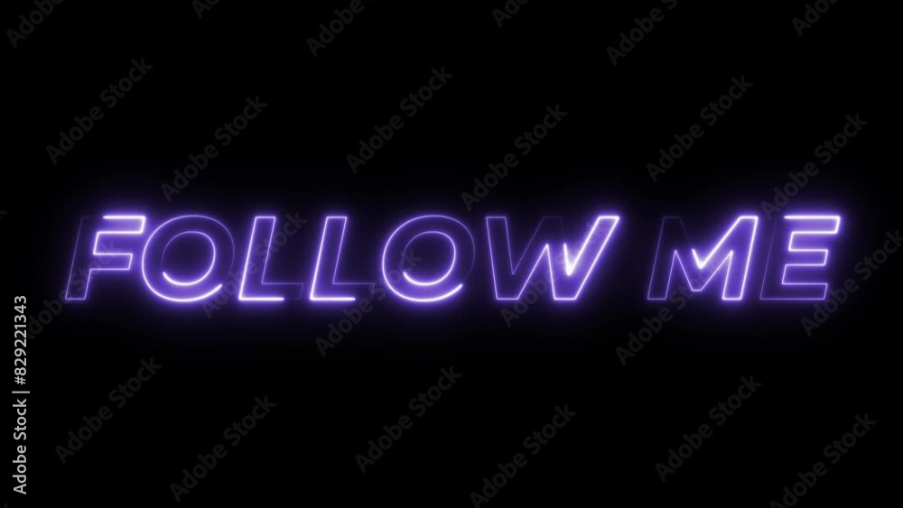 follow me neon text animation follow me neon text animation