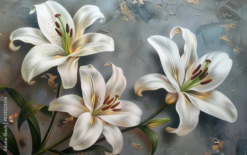 Elegant White Lilies on Textured Background