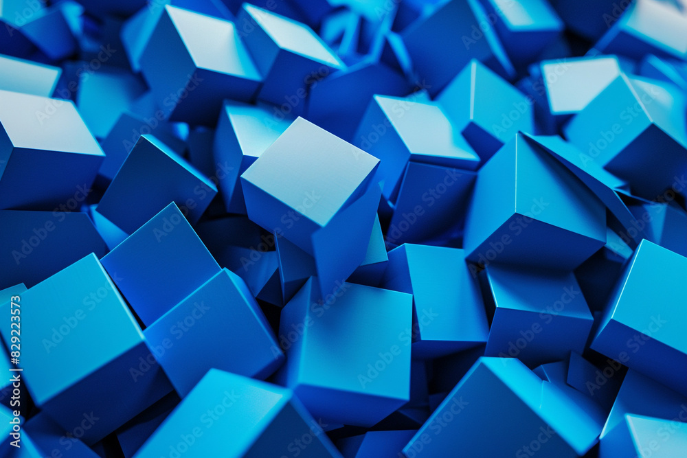 High-energy tech startup visuals in bold electric blue 3D shapes. High-energy tech startup visuals in bold electric blue 3D shapes.