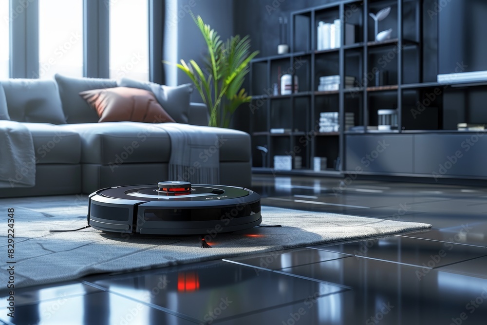Automated vacuum cleans home on schedule Smart technology Automated vacuum cleans home on schedule Smart technology