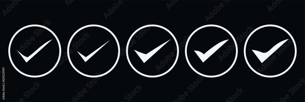 Done buttons collection. check vector icon set. check list button icon vector illustration. check icons. Done buttons collection. check vector icon set. check list button icon vector illustration. check icons.