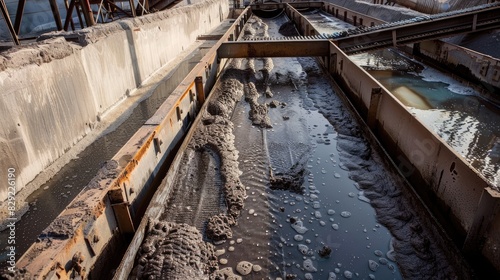 Transfer of sludge belt to the tank within a wastewater treatment facility
