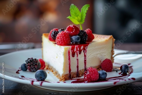 Cheesecake served photo