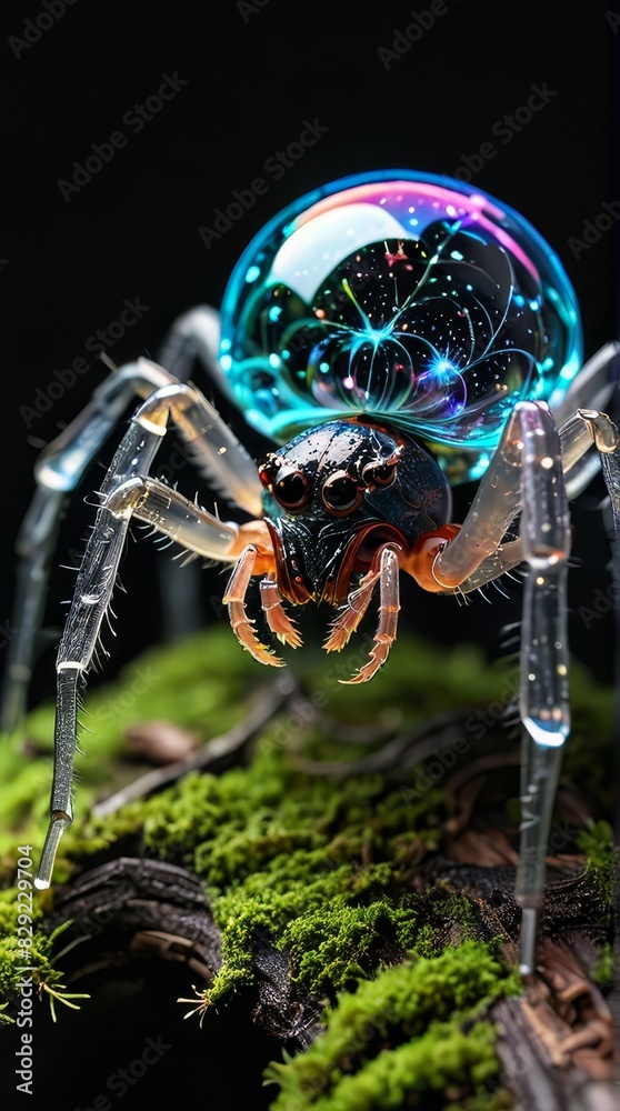 Fototapeta premium Glass Spider with Bubble