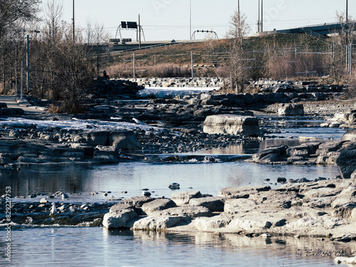 Calgary Bow River Landscape Waterfalls