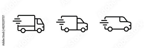 Truck delivery icon set vector	
