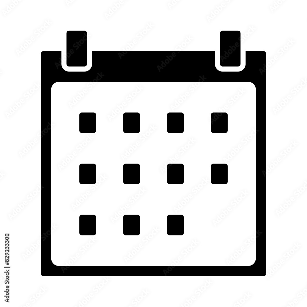 calendar icon, silhouette vector isolated on white background. simple and modern design calendar icon, silhouette vector isolated on white background. simple and modern design