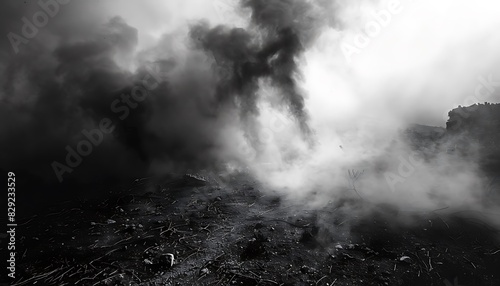 Fog and Smoke on Black Background