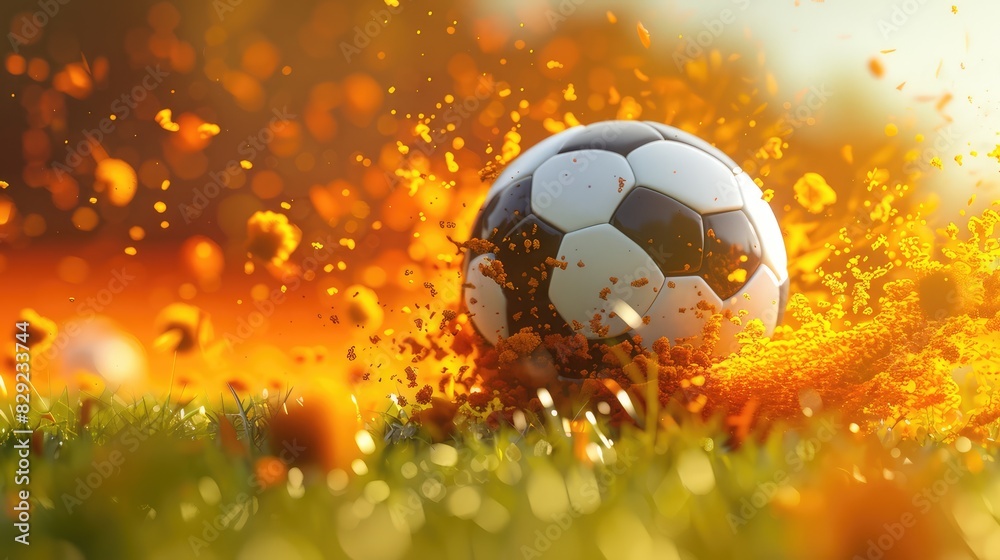 Fototapeta premium soccer ball in grass