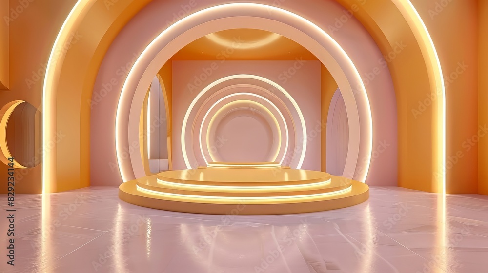 Fototapeta premium Pink Orange Circle Stage