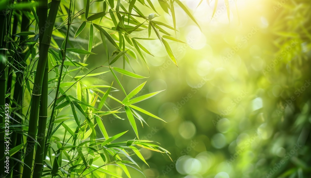 Fresh morning natural background of a green bamboo forest Fresh morning natural background of a green bamboo forest