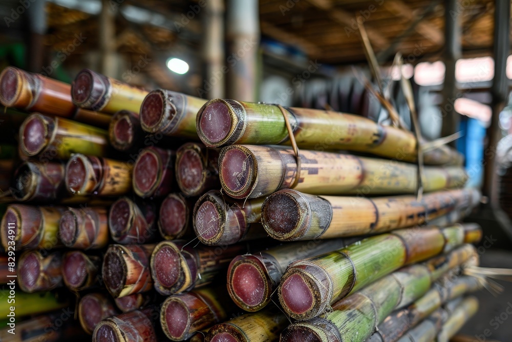 Fresh sugar cane bunch Fresh sugar cane bunch