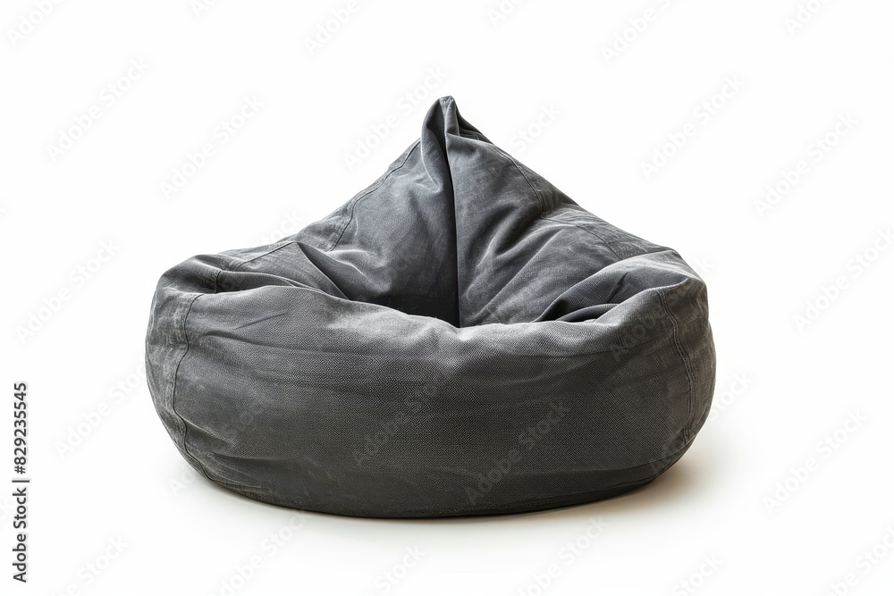 Front facing stylish gray beanbag on white background Front facing stylish gray beanbag on white background