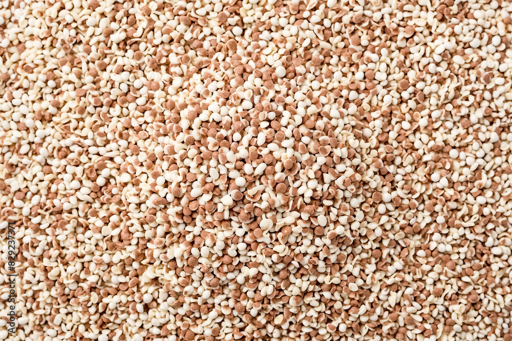 Close-up of White and Brown Quinoa Seeds