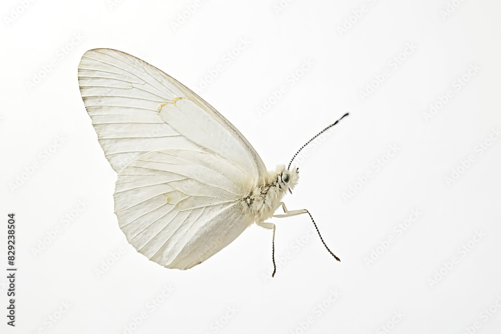 White Butterfly on White Background