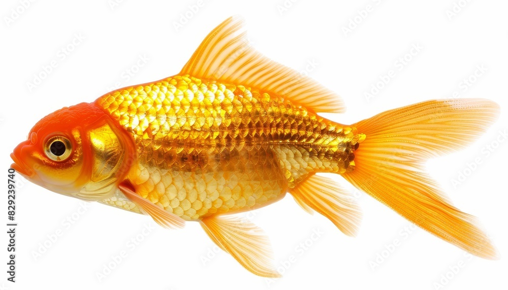 Goldfish alone on white background Goldfish alone on white background