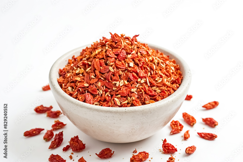 Dried Goji Berries in Bowl on White Background Dried Goji Berries in Bowl on White Background