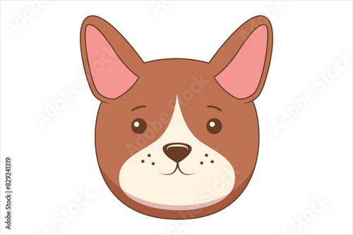 Cute Dog Flat Sticker Design