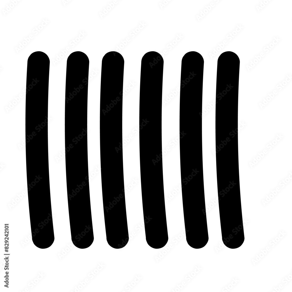 Tally mark number lines on the wall. Hand drawn sticks for counting