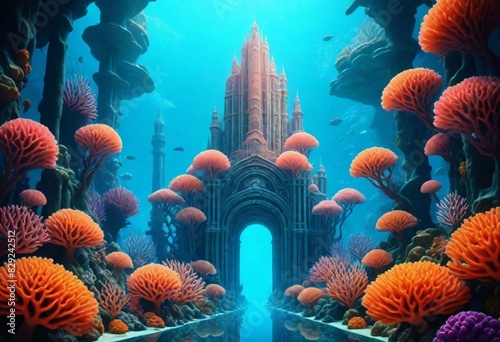 modernist style A hyperrealistic 8K underwater cor (8) photo
