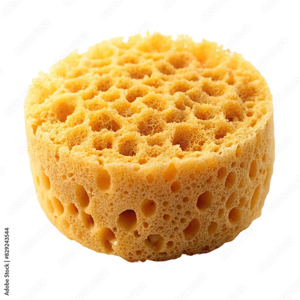 A yellow sponge with holes on transparent background A yellow sponge with holes on transparent background
