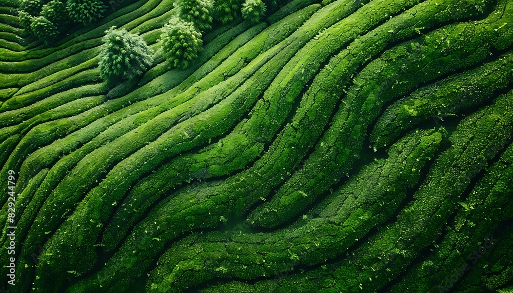 Top View of Green Tea Agriculture