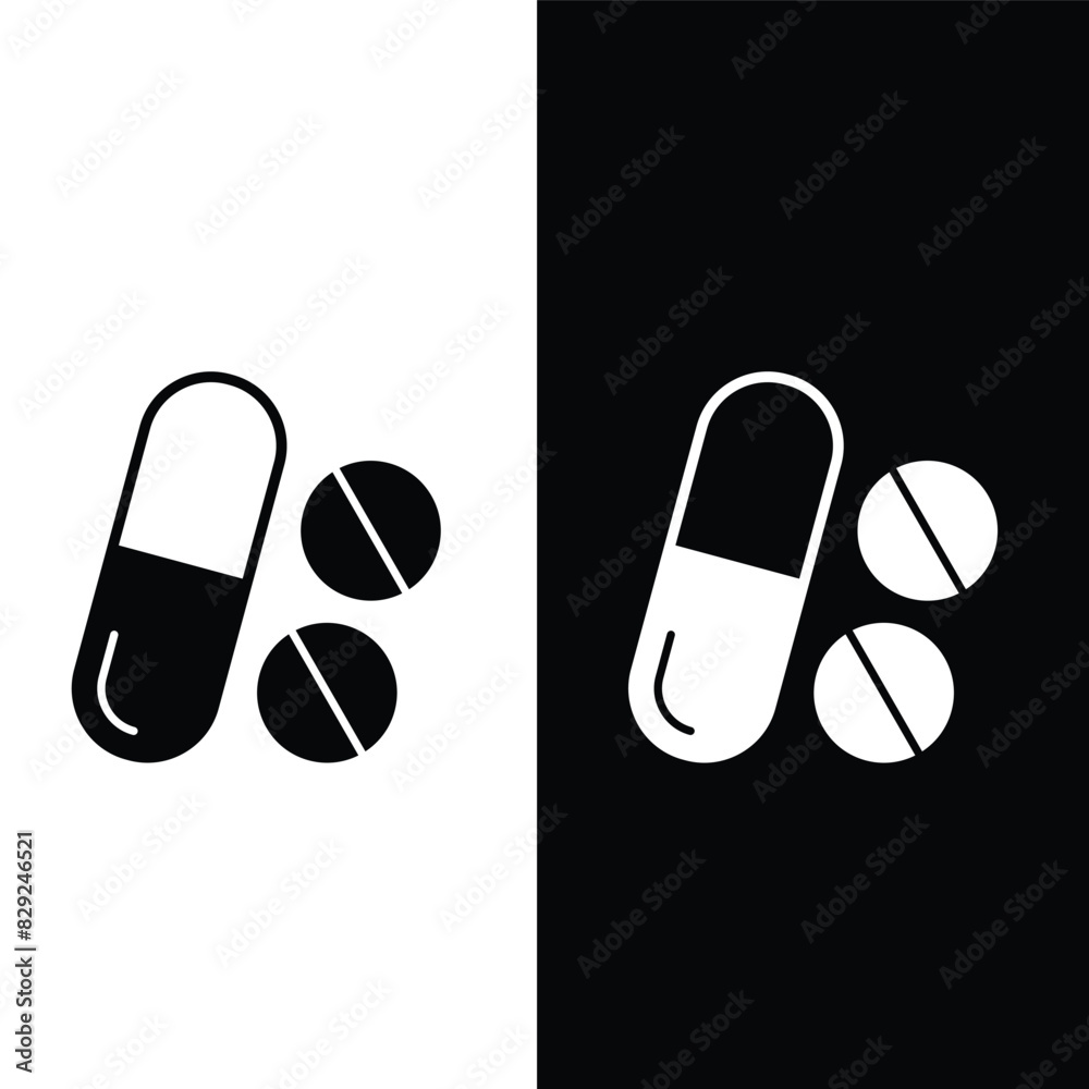 Pill icon vector logo design template Pill icon vector logo design template