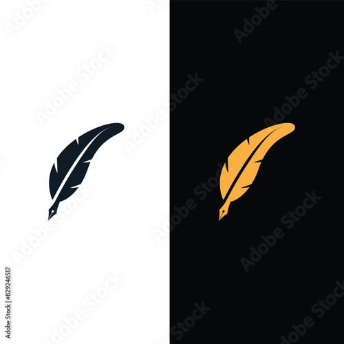 Fountain pen icon vector logo design template