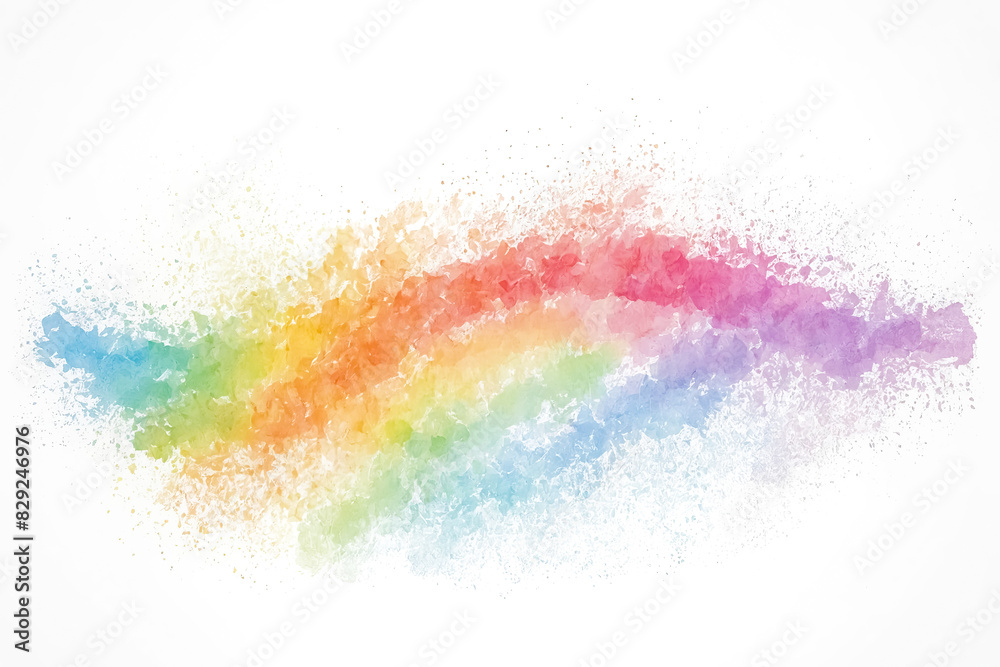 Abstract Watercolor Rainbow Splash
