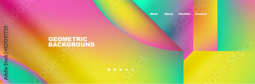 Colorful gradients with abstract geometric shapes. Vector Illustration For Wallpaper, Banner, Background, Card, Book Illustration, landing page