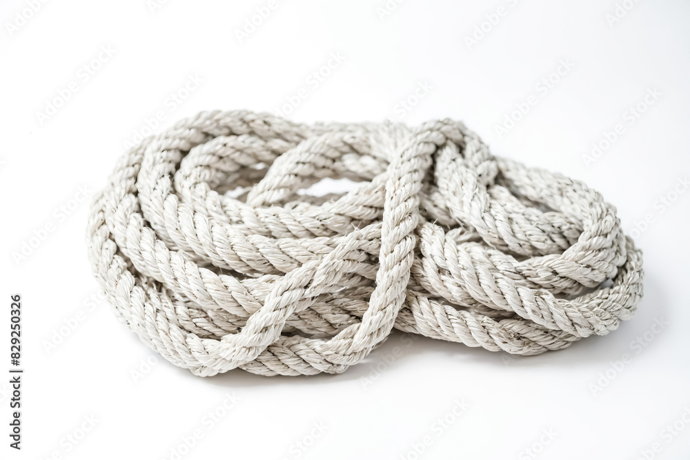 White Rope Isolated on White Background White Rope Isolated on White Background
