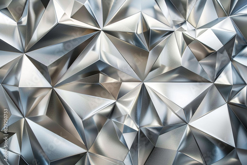 Sophisticated platinum silver gradient in elegant geometric diamonds.