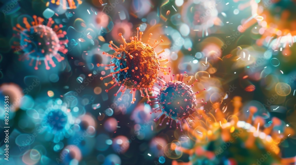 A moving kaleidoscope of colors and shapes representing global health data and disease outbreaks in different regions. A moving kaleidoscope of colors and shapes representing global health data and disease outbreaks in different regions.