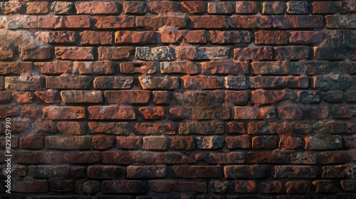 A brick wall spotted at daybreak