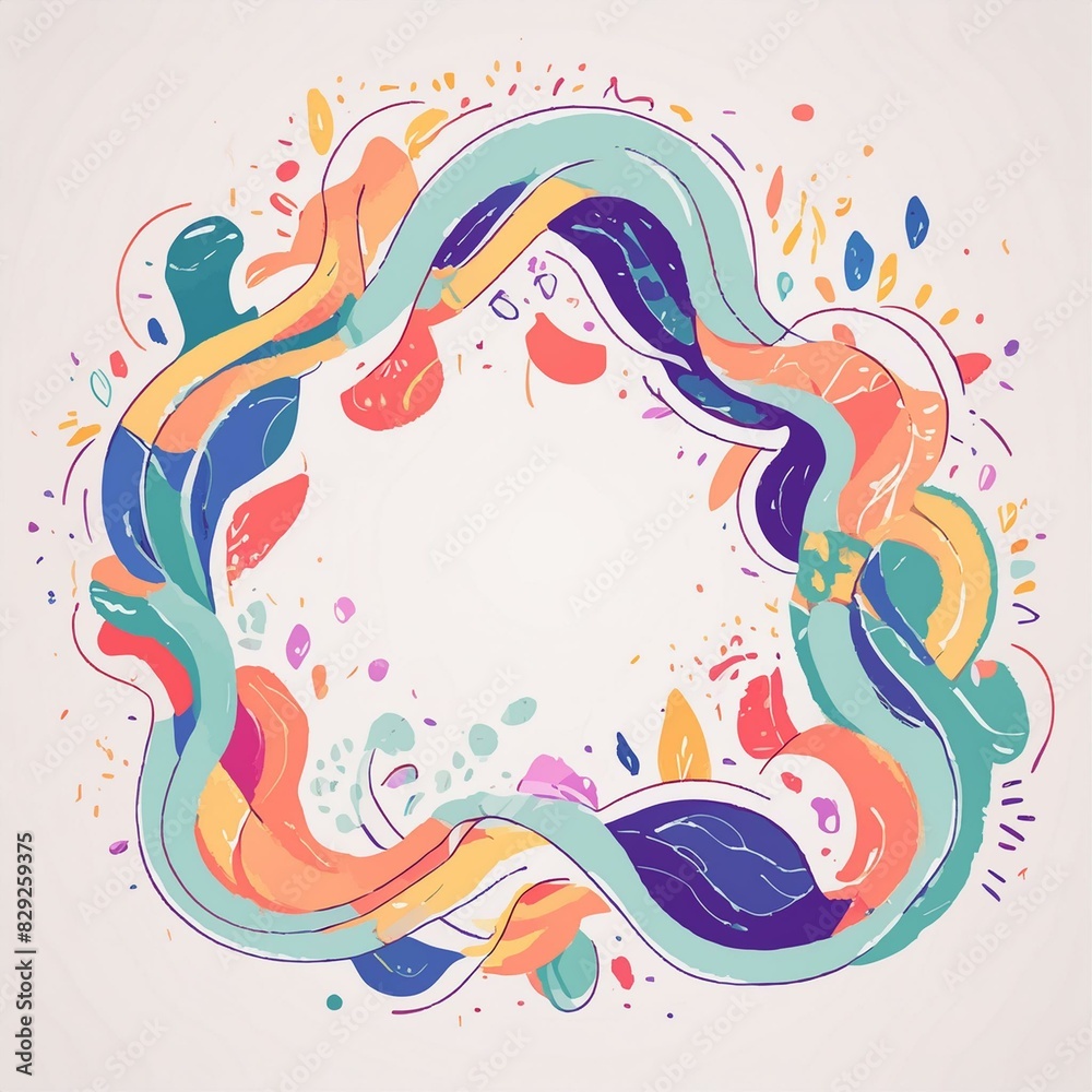 Obraz premium A mesmerizing abstract shape with fluid, interlocking curves in vibrant shades