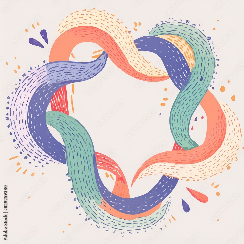 Obraz premium A mesmerizing abstract shape with fluid, interlocking curves in vibrant shades