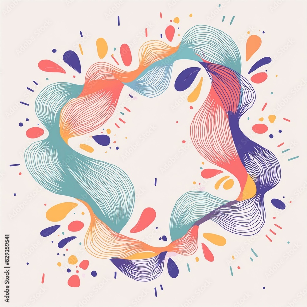 Fototapeta premium A mesmerizing abstract shape with fluid, interlocking curves in vibrant shades