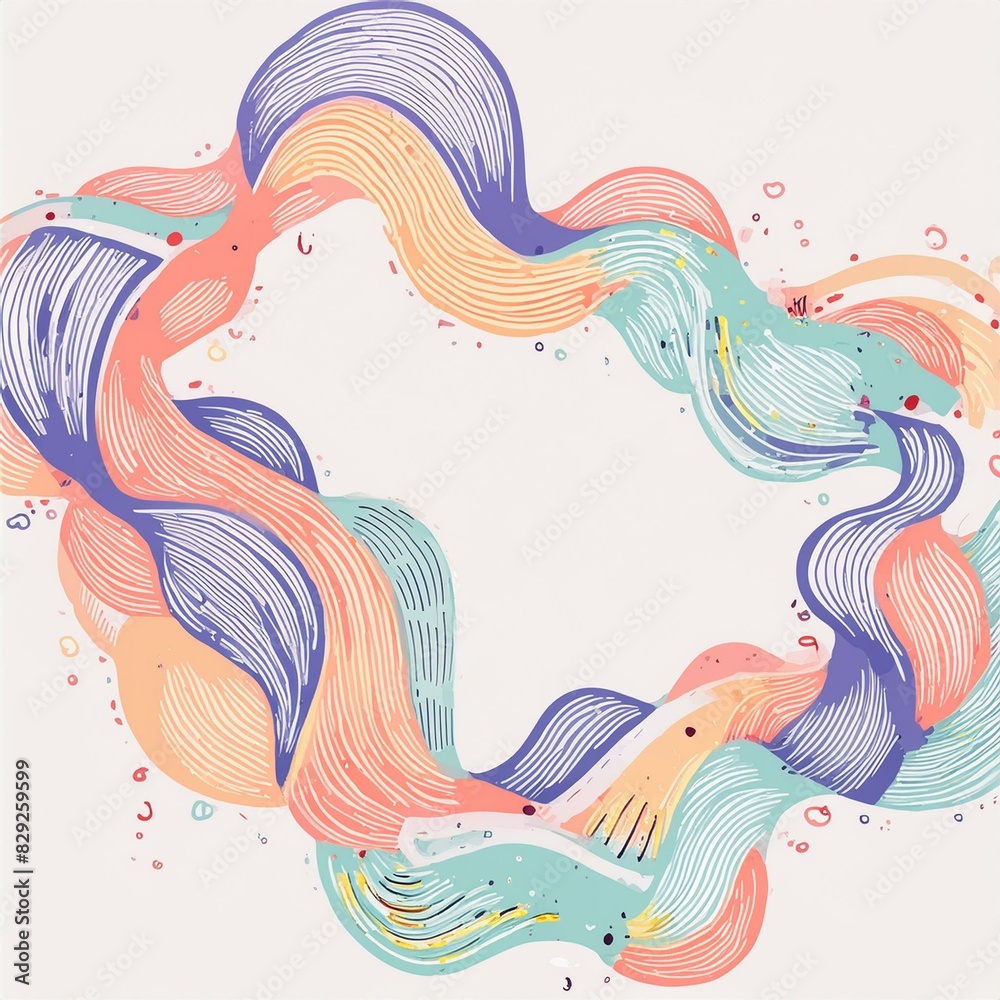 A mesmerizing abstract shape with fluid, interlocking curves in vibrant shades A mesmerizing abstract shape with fluid, interlocking curves in vibrant shades