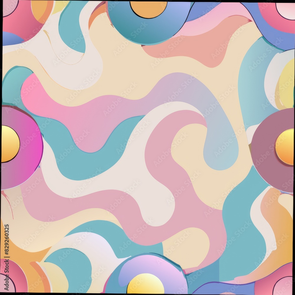 Seamless pattern of concentric circles formed by rounded lines, adding a sense of depth and dimension to your gift wrap, Generative AI
