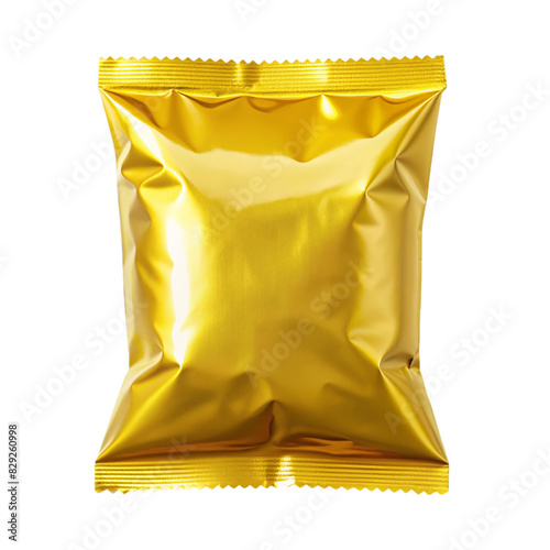 A gold bag on transparent background