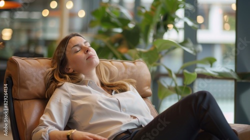 Busy Professional Women Taking Power Nap at Office - Stressed Adults Recharging at Work, 4K Wallpaper