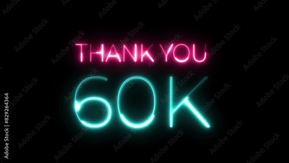 thank you 60k neon text animation thank you 60k neon text animation